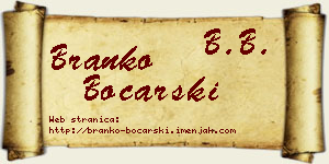 Branko Bočarski vizit kartica